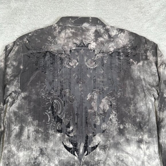 Vintage Y2K Eighty Eight Long Sleeve Shirt Size XL Gray Button Up Grunge Goth - Picture 4 of 14